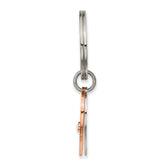 Chisel Stainless Steel Polished Rose IP-plated with Crystals LOVE Hearts 2 Piece Key Ring